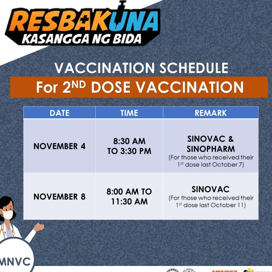 Above you is the 2nd dose to complete the full vaccination of all of us this is also scheduled for those who doesn't want to tak